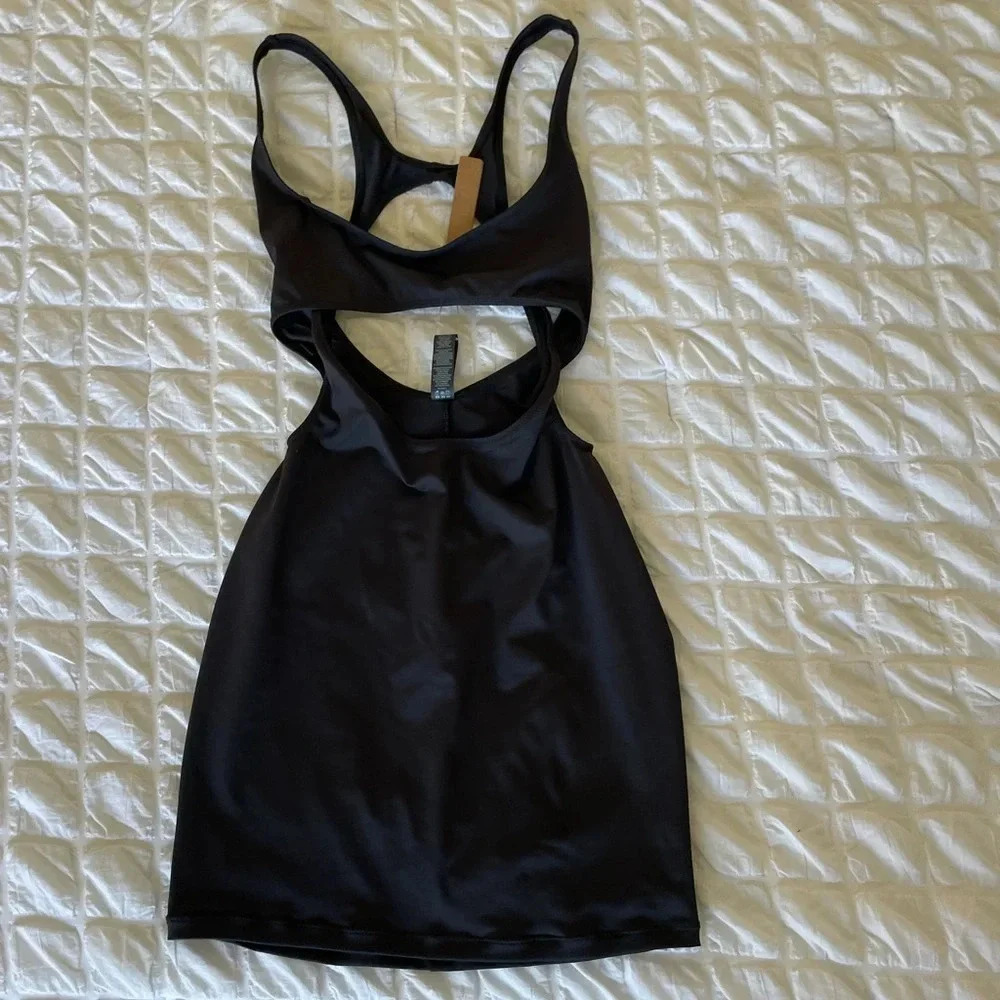 SKIMS Black Cutout Bodycon Mini Dress - Picture 5 of 10